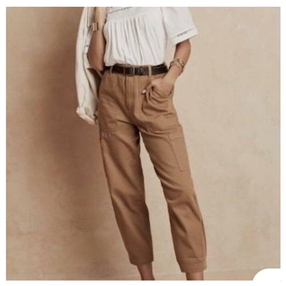Banana Republic Relaxed pleated crop authentic chino pants barrel balloon safari - Picture 6 of 16